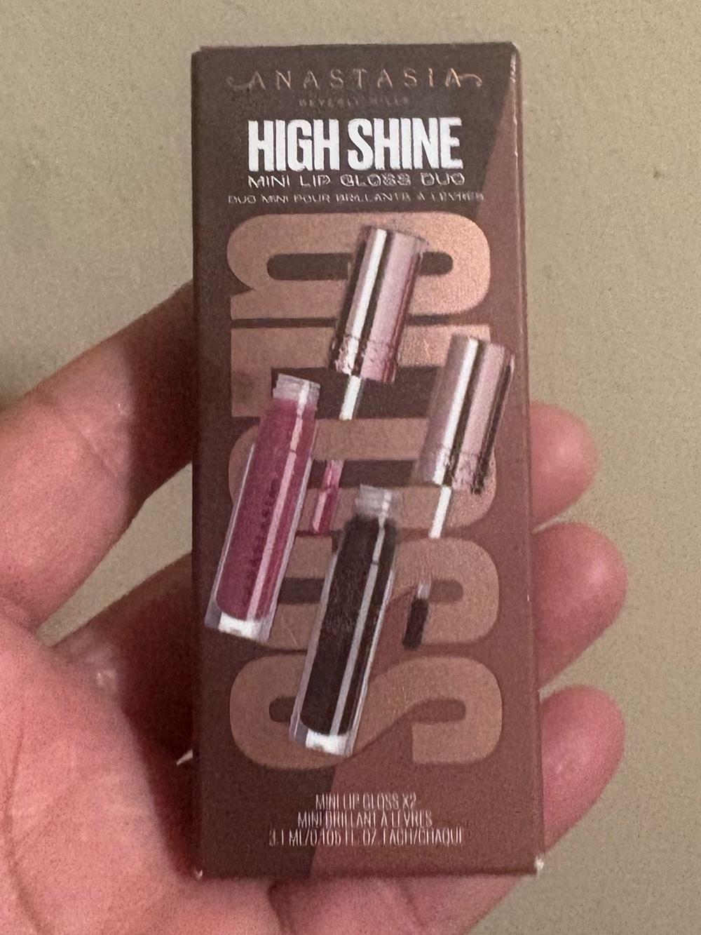 Anastasia Beverly Hills High Shine Mini Lip Gloss Duo - Pink & Black Brand New
